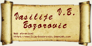 Vasilije Božorović vizit kartica
